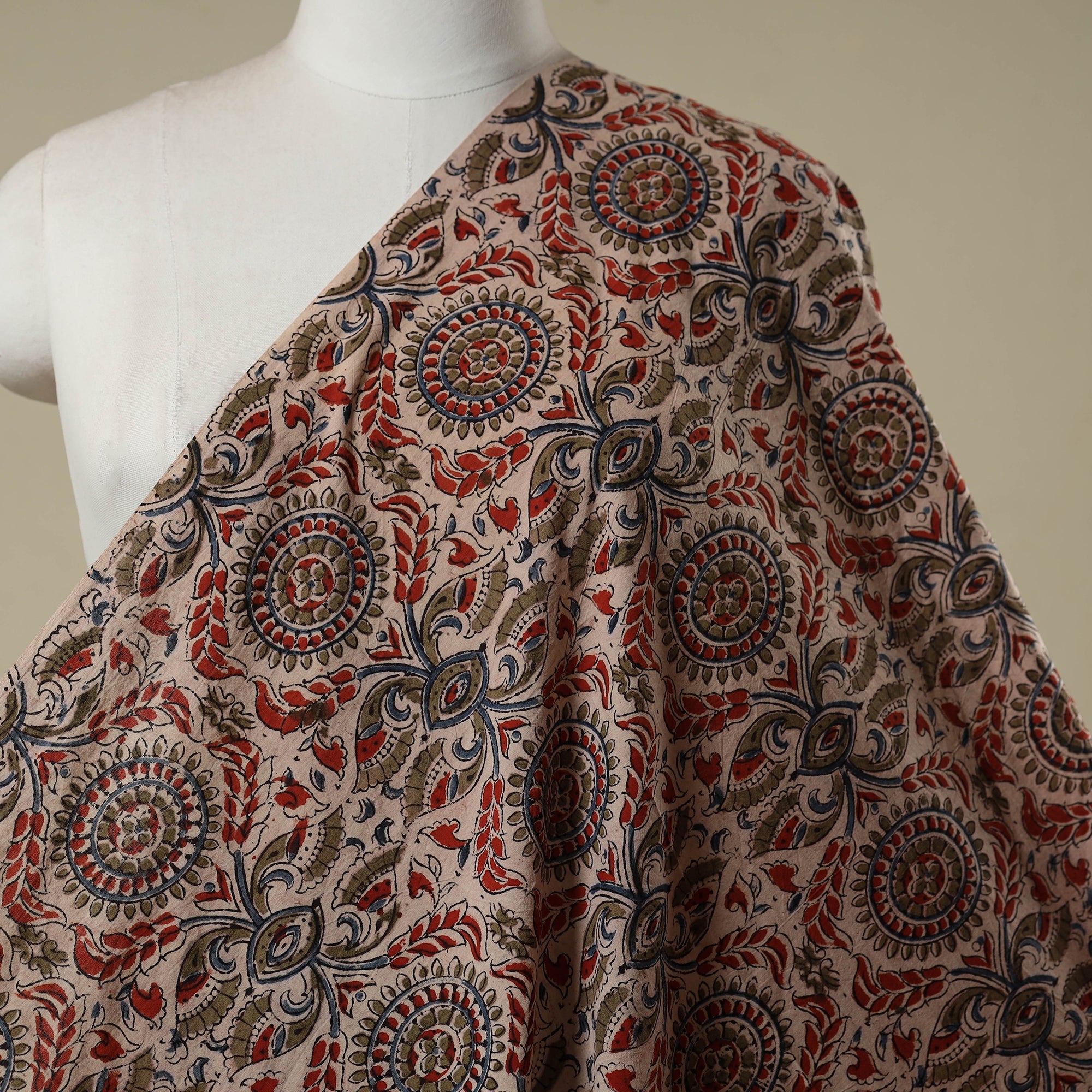 Pedana natural dyed cotton kalamkari fabric 11 - handcrafted