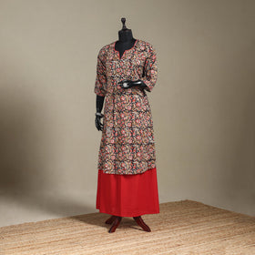 Red - pedana natural dyed cotton a-line hand embroidery