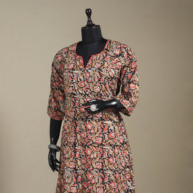 Red - pedana natural dyed cotton a-line hand embroidery