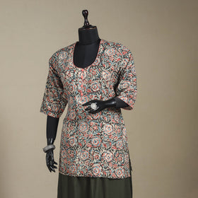 Multicolor - pedana natural dyed cotton short kalamkari