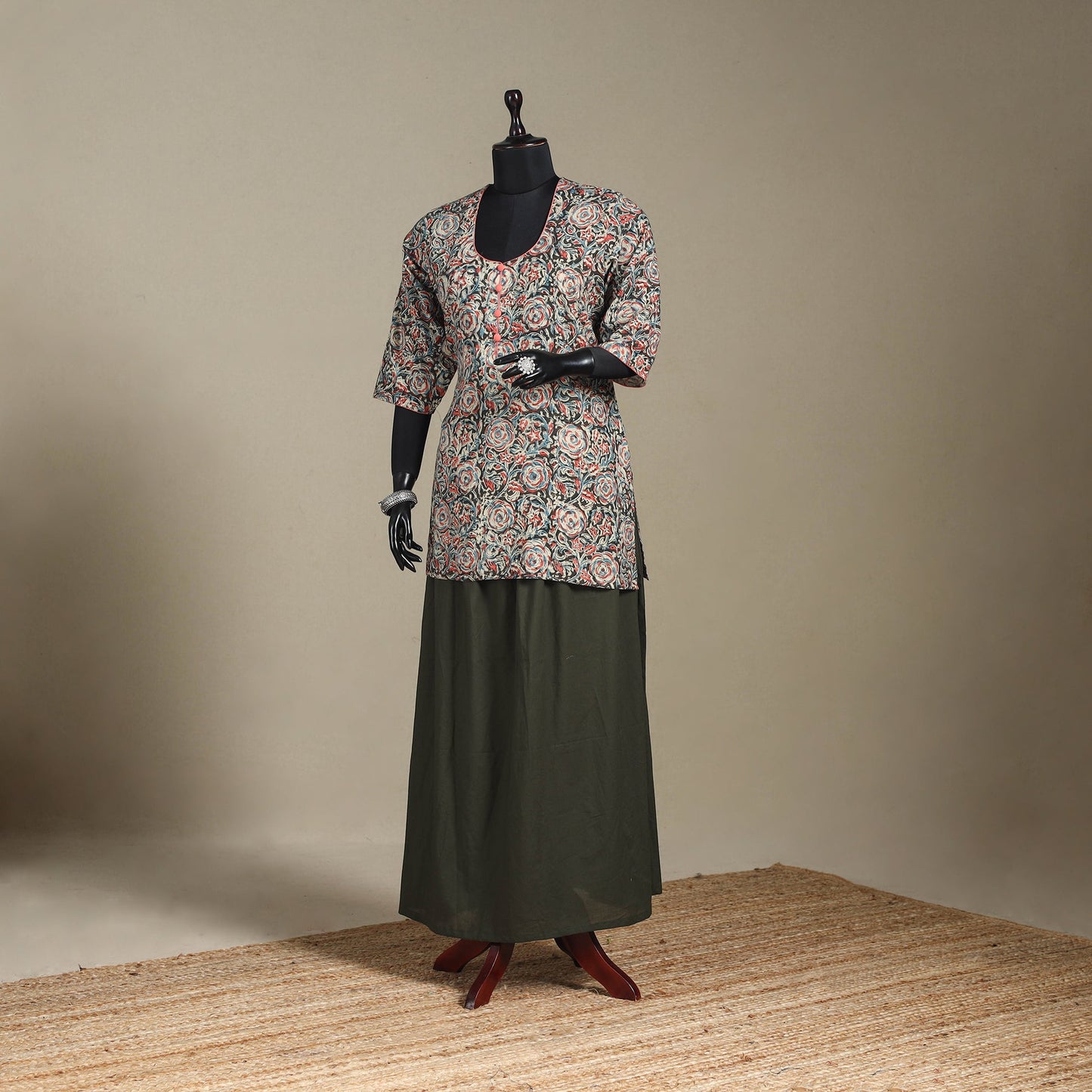 Multicolor - pedana natural dyed cotton short kalamkari