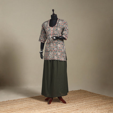 Multicolor - pedana natural dyed cotton short kalamkari