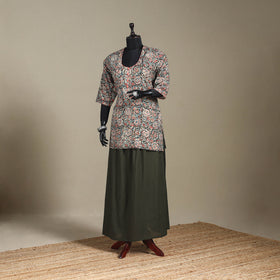 Multicolor - pedana natural dyed cotton short kalamkari