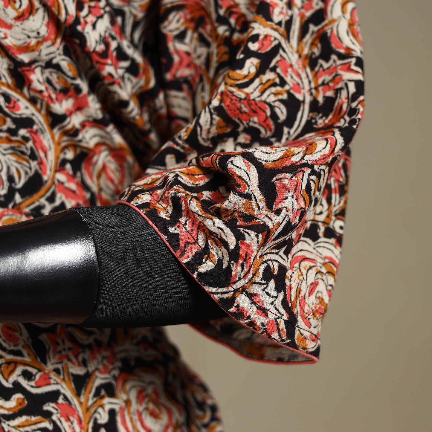 Red - pedana natural dyed cotton short kalamkari kurta 03