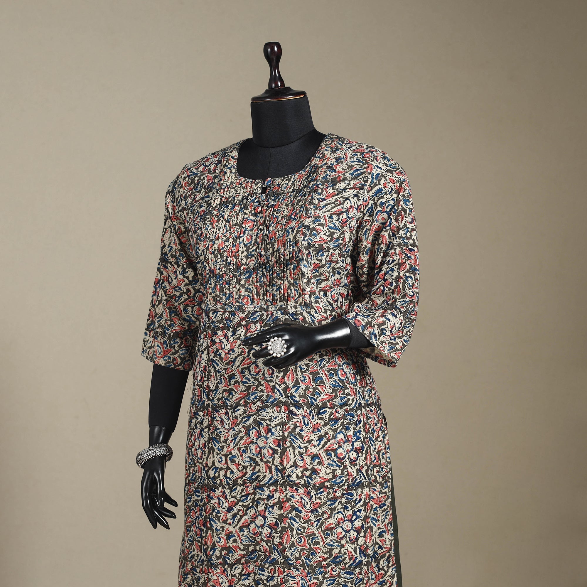 Multicolor - pedana natural dyed cotton straight pintuck