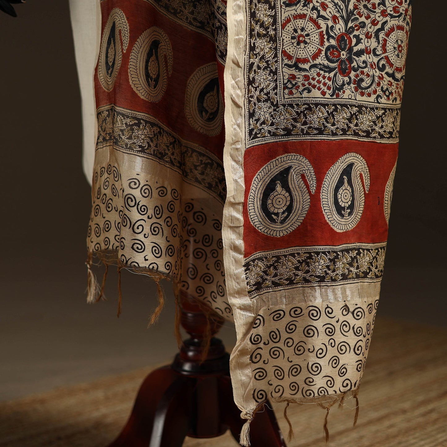 Orange - pedana natural dyed hand kalamkari dupatta