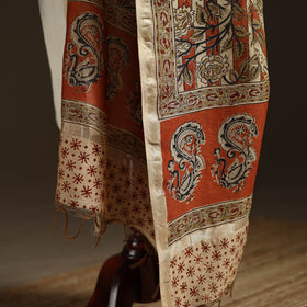 Orange - pedana natural dyed hand kalamkari dupatta