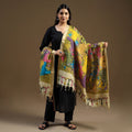 Multicolor Pen Work Mangalagiri Cotton Handpainted Kalamkari Dupatta