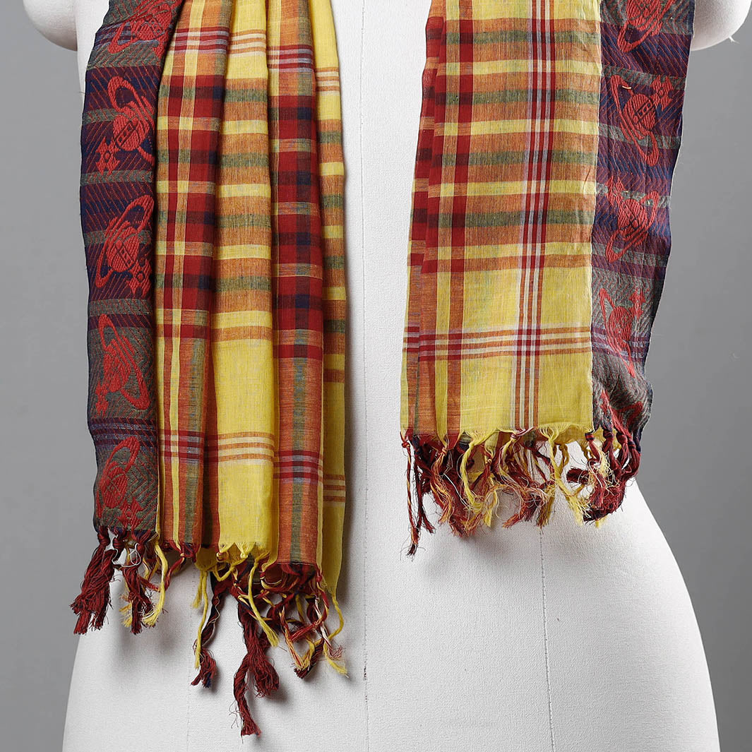  Phulia Bengal Handloom Pure Cotton Stole 