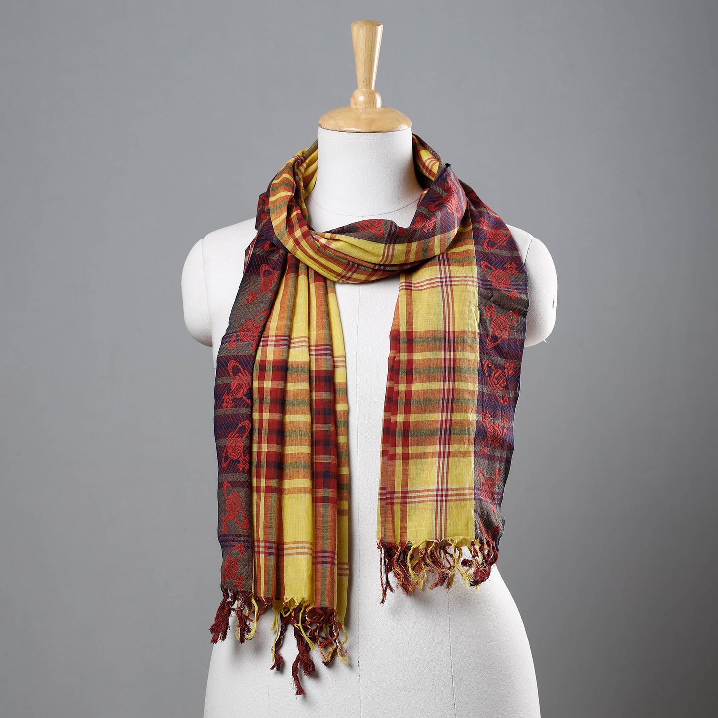  Phulia Bengal Handloom Pure Cotton Stole 