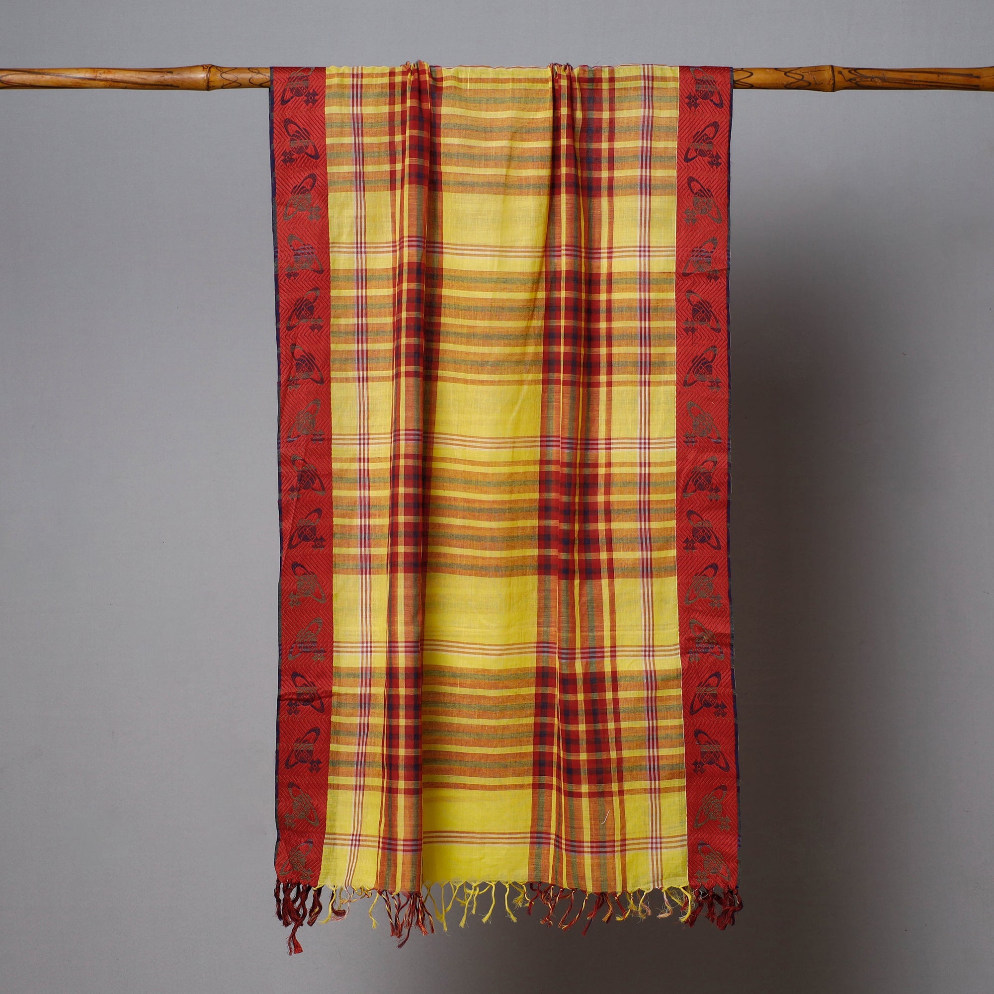  Phulia Bengal Handloom Pure Cotton Stole 