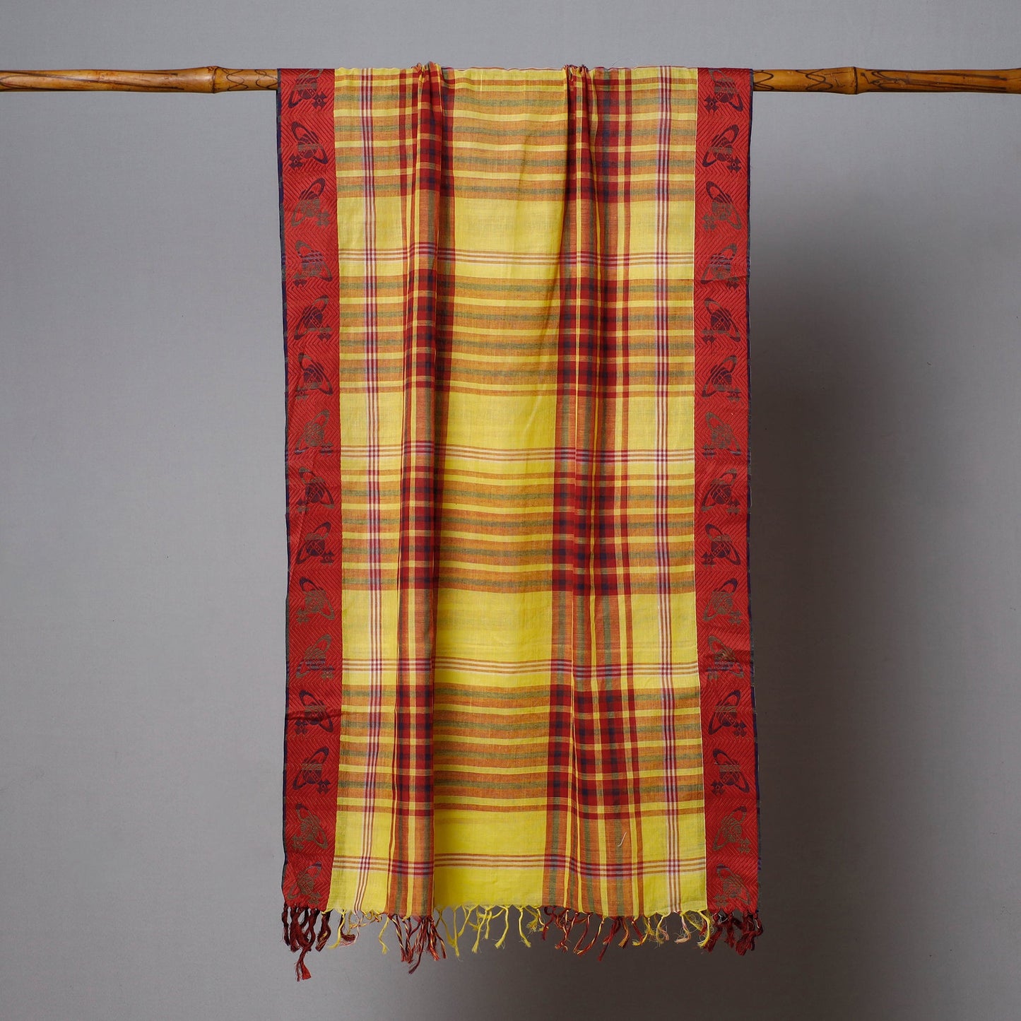 Phulia Bengal Handloom Pure Cotton Stole 