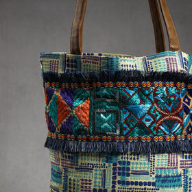  Phulkari Embroidery Canvas Cotton Tote Bag 