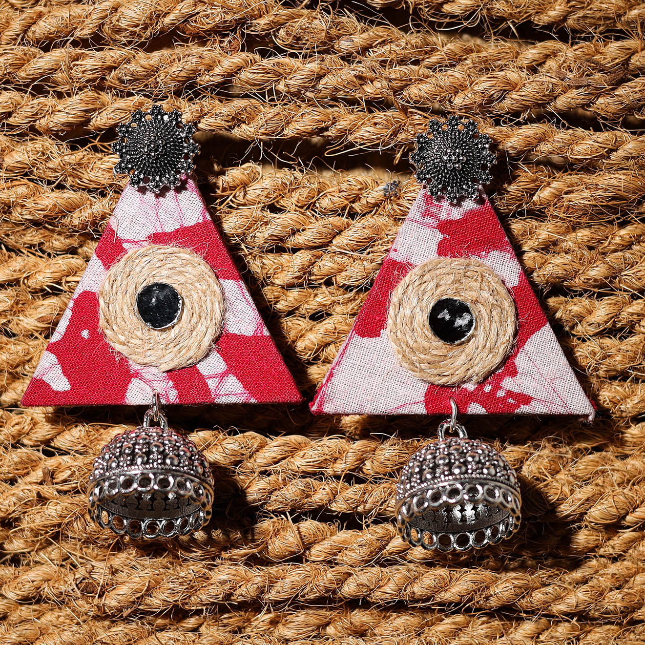 Multicolor - pihu handcrafted gs fabart jhumki earrings