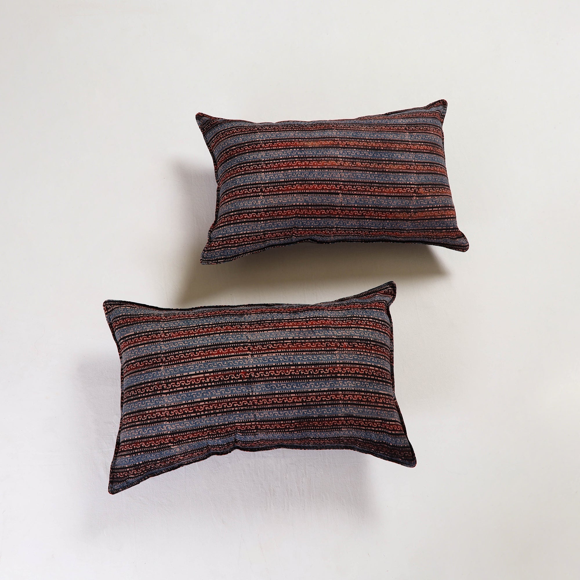  Multicolor Ajrakh Block Print Pillow Cover (Set of 2)