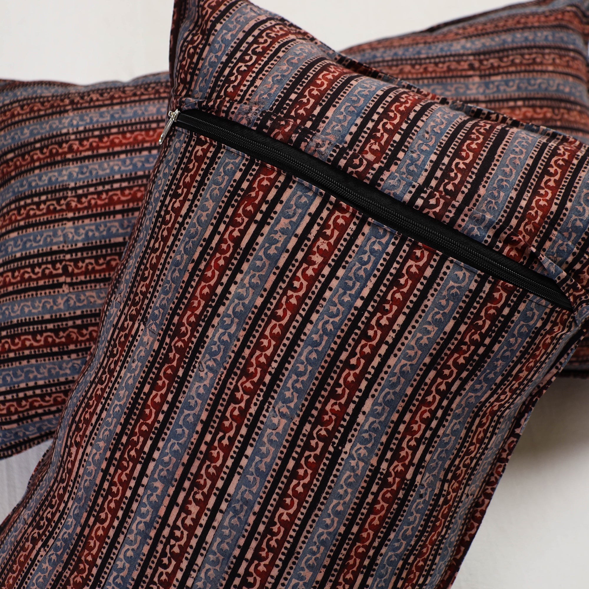 Multicolor Ajrakh Block Print Pillow Cover (Set of 2)