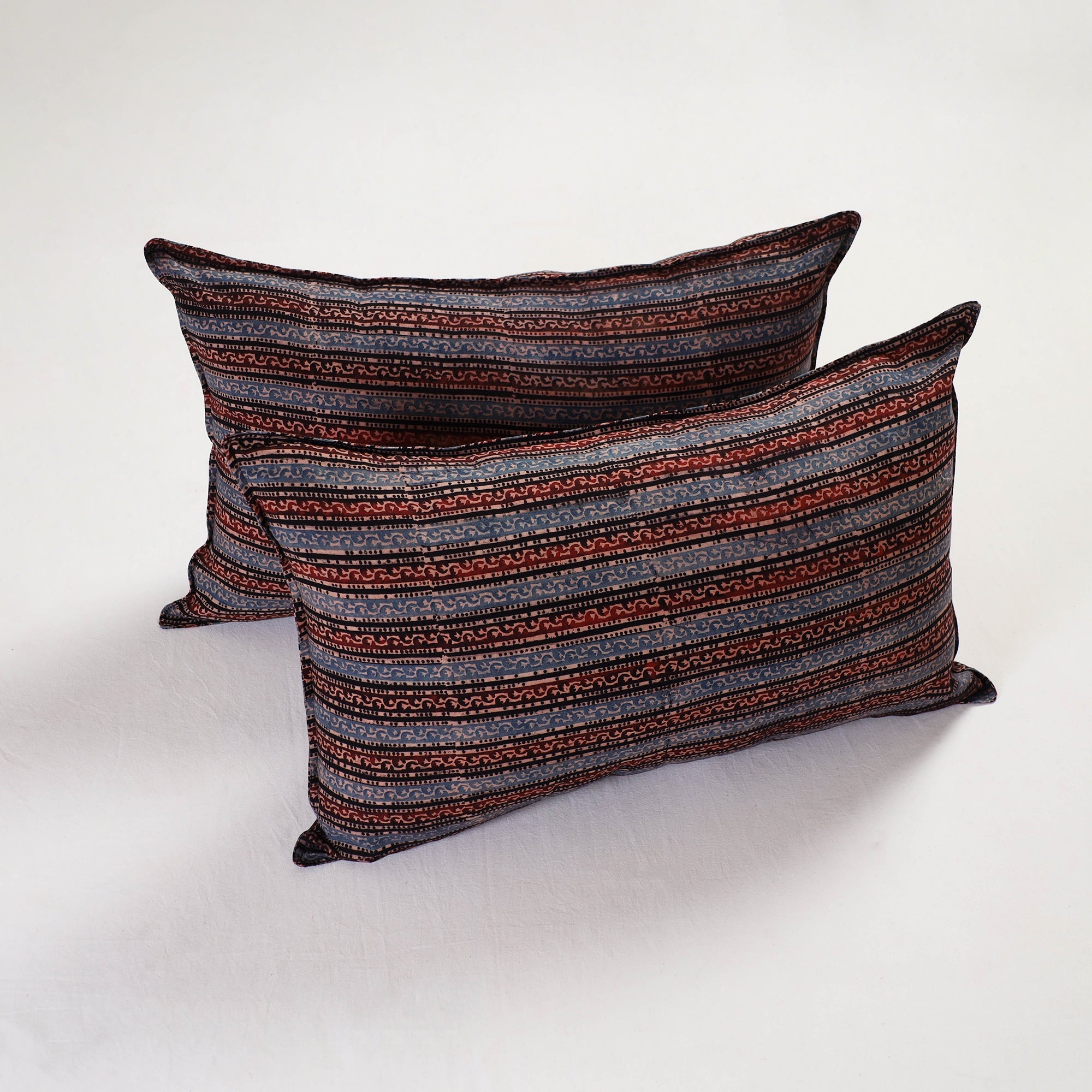  Multicolor Ajrakh Block Print Pillow Cover (Set of 2)