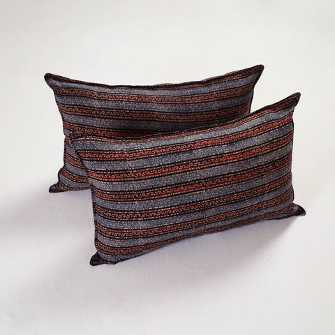  Multicolor Ajrakh Block Print Pillow Cover (Set of 2)
