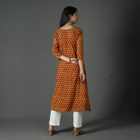 Buy Pipad Block Printed Cotton Long Kurta for Women