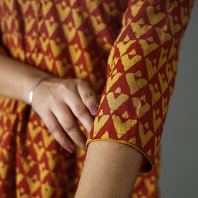 Buy Pipad Block Printed Cotton Long Kurta for Women