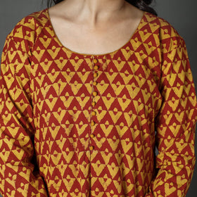 Buy Pipad Block Printed Cotton Long Kurta for Women