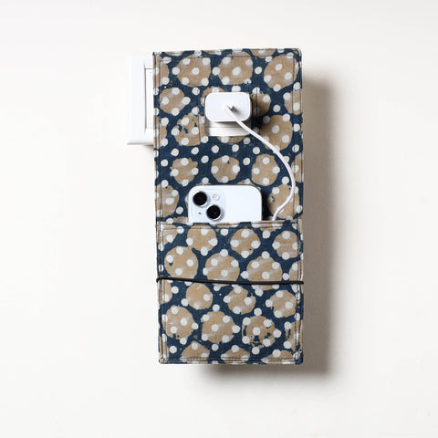 Multicolor Pipad Block Printed Cotton Mobile Charging Holder 