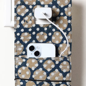 Multicolor Pipad Block Printed Cotton Mobile Charging Holder 