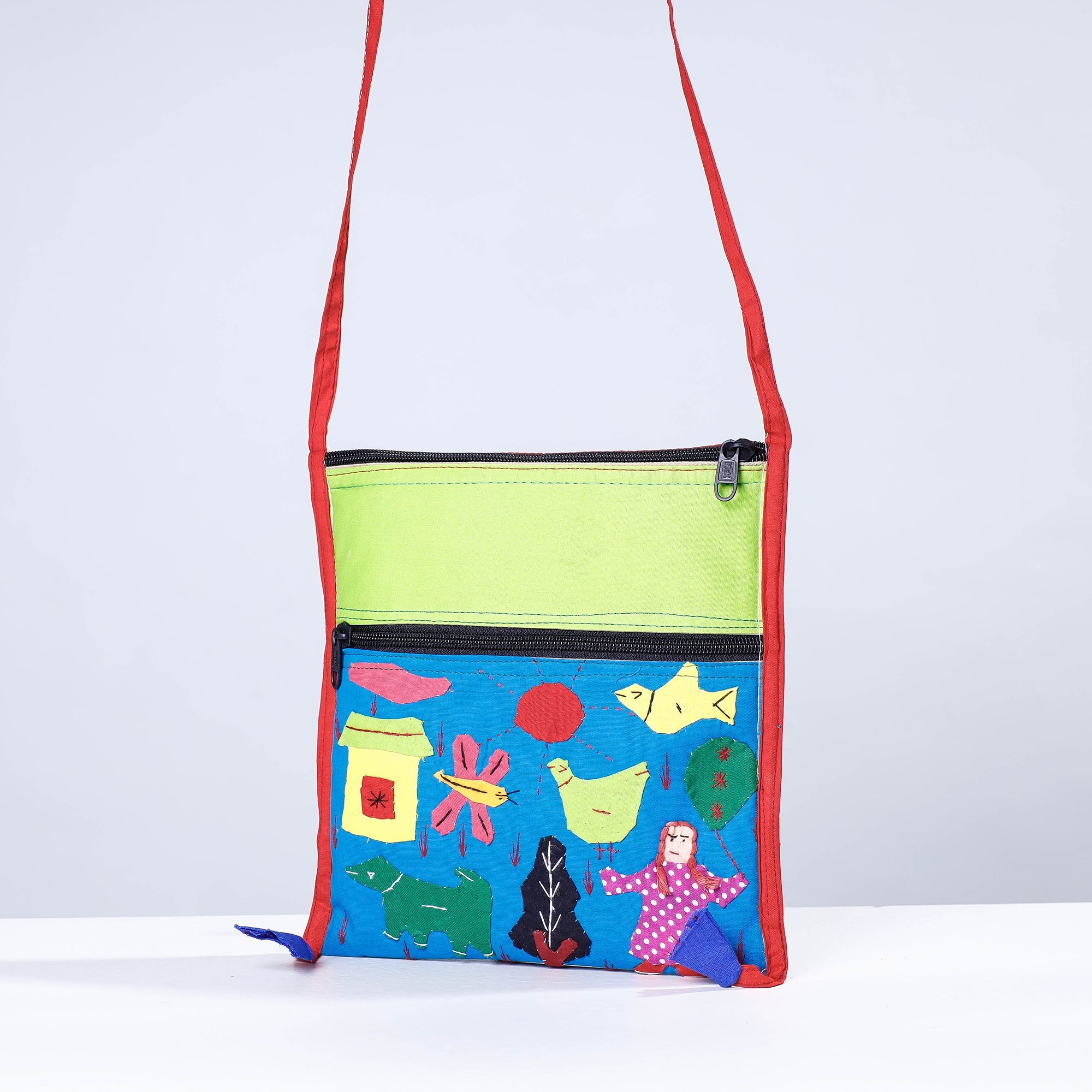  Pipli Applique Work Cotton Sling Bag 