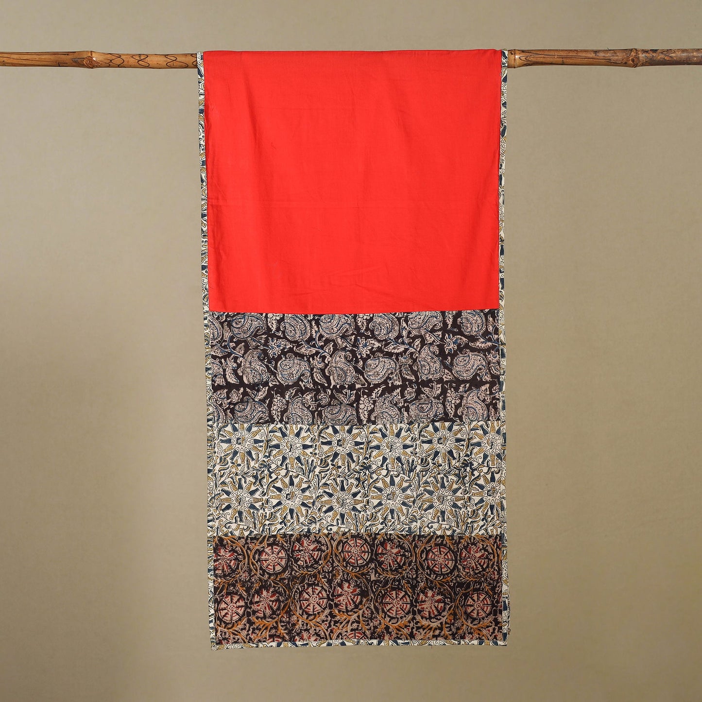 Multicolor Plain Cotton Patchwork Stole