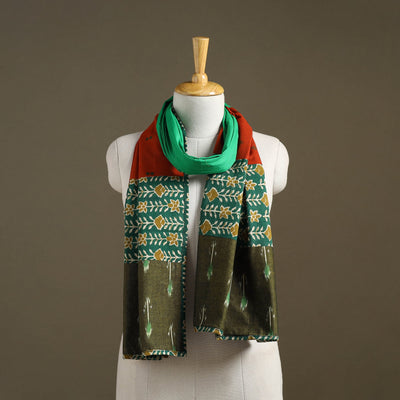 Multicolor - plain cotton patchwork stole 02 - handcrafted