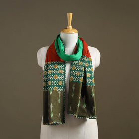 Multicolor - plain cotton patchwork stole 02 - handcrafted