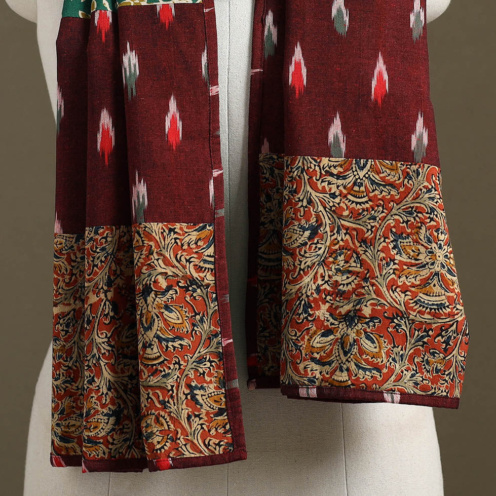 Multicolor - plain cotton patchwork stole 03 - handcrafted