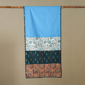 Multicolor - plain cotton patchwork stole 04 - handcrafted
