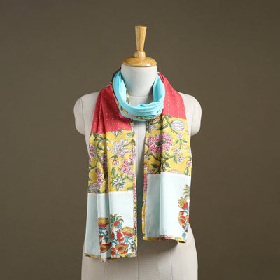 Multicolor Plain Cotton Patchwork Stole