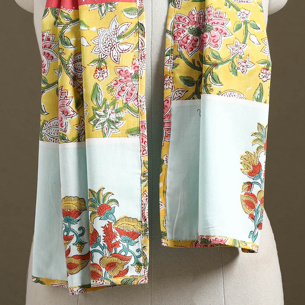 Multicolor Plain Cotton Patchwork Stole