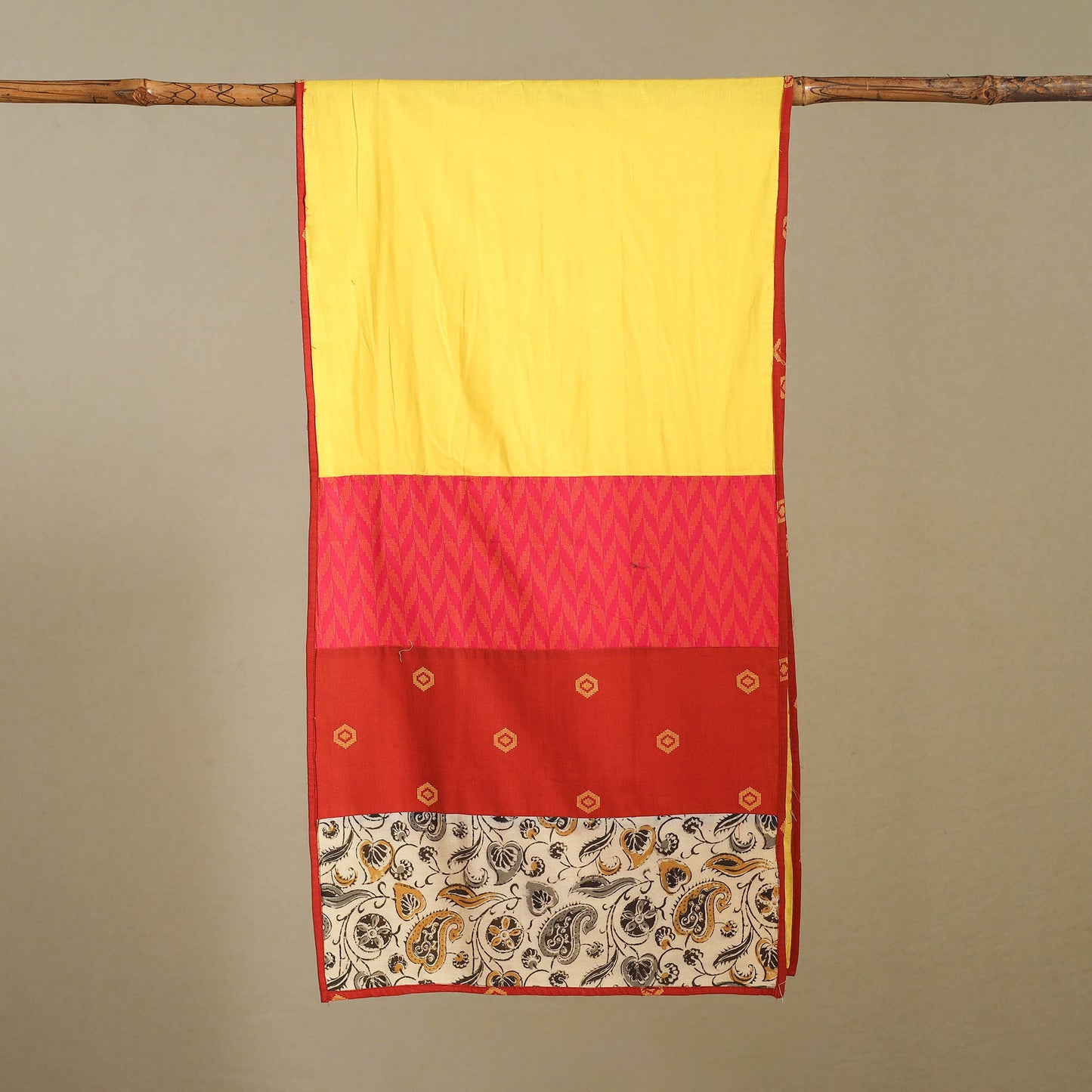 Multicolor Plain Cotton Patchwork Stole