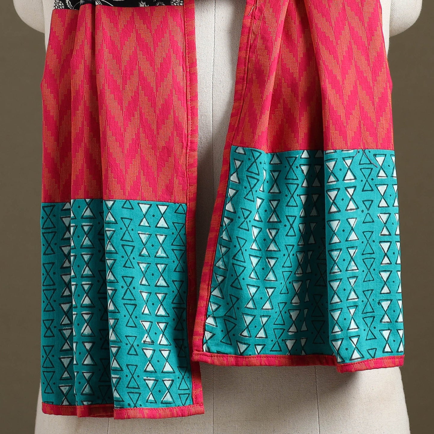 Multicolor Plain Cotton Patchwork Stole