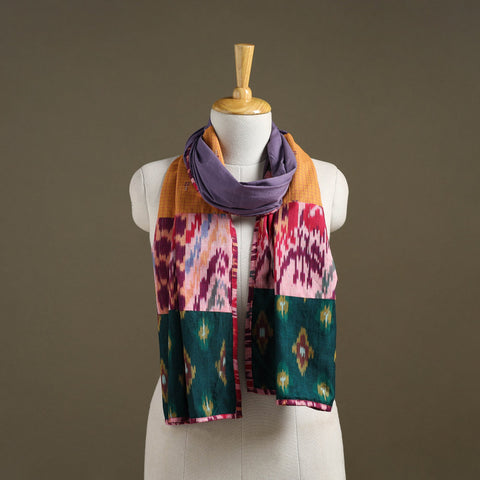 Multicolor Plain Cotton Patchwork Stole
