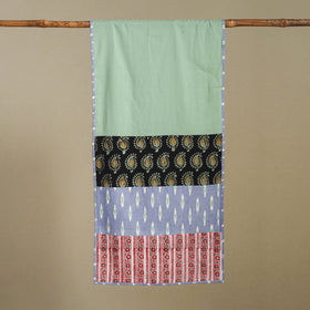 Multicolor - plain cotton patchwork stole 11 - handcrafted