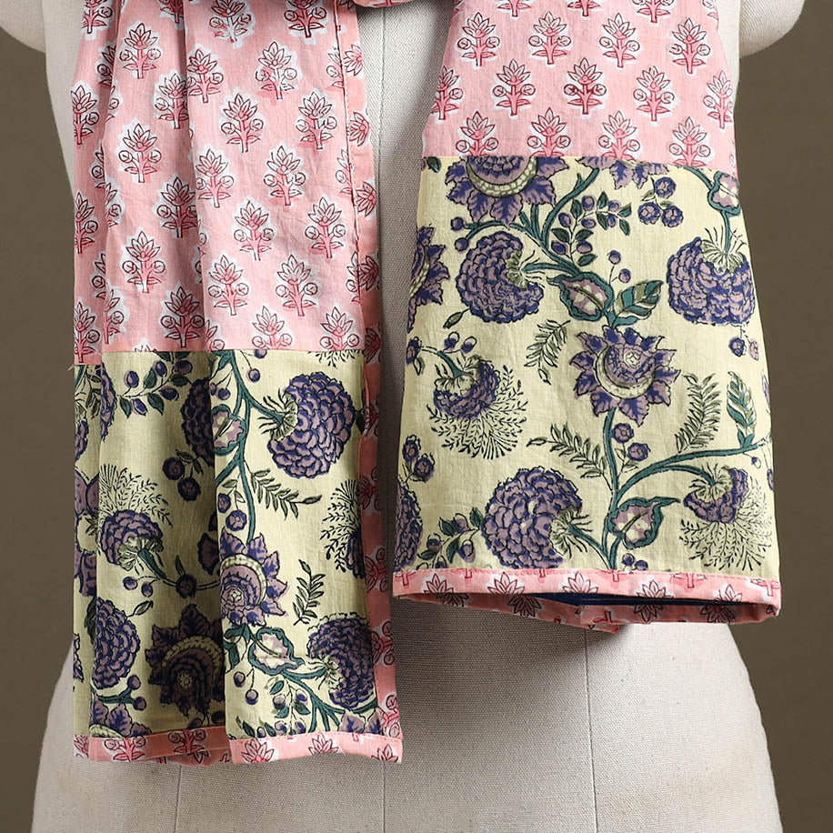 Multicolor Plain Cotton Patchwork Stole