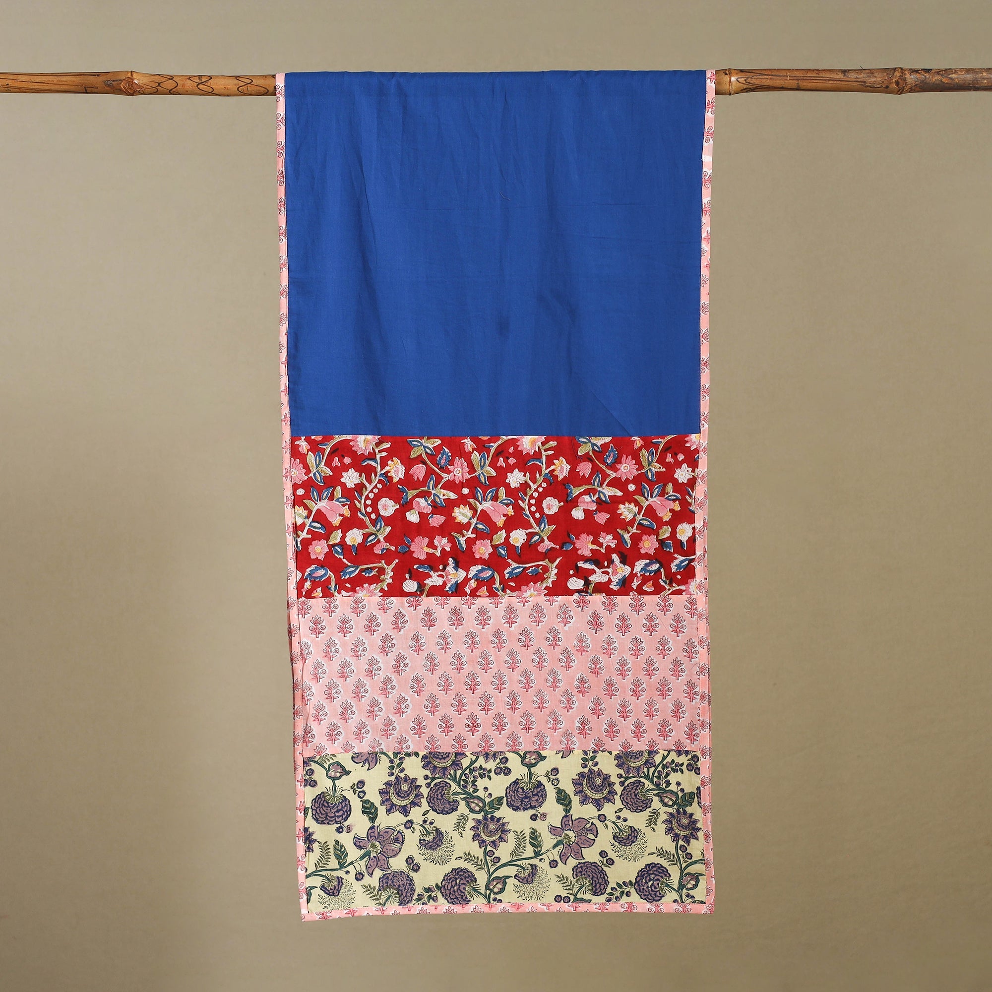 Multicolor Plain Cotton Patchwork Stole