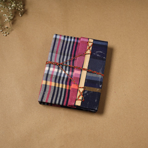 Plain fabric cover handmade paper notebook with thread lock