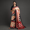   Multicolor Pochampally Double Ikat Weave Cotton Saree