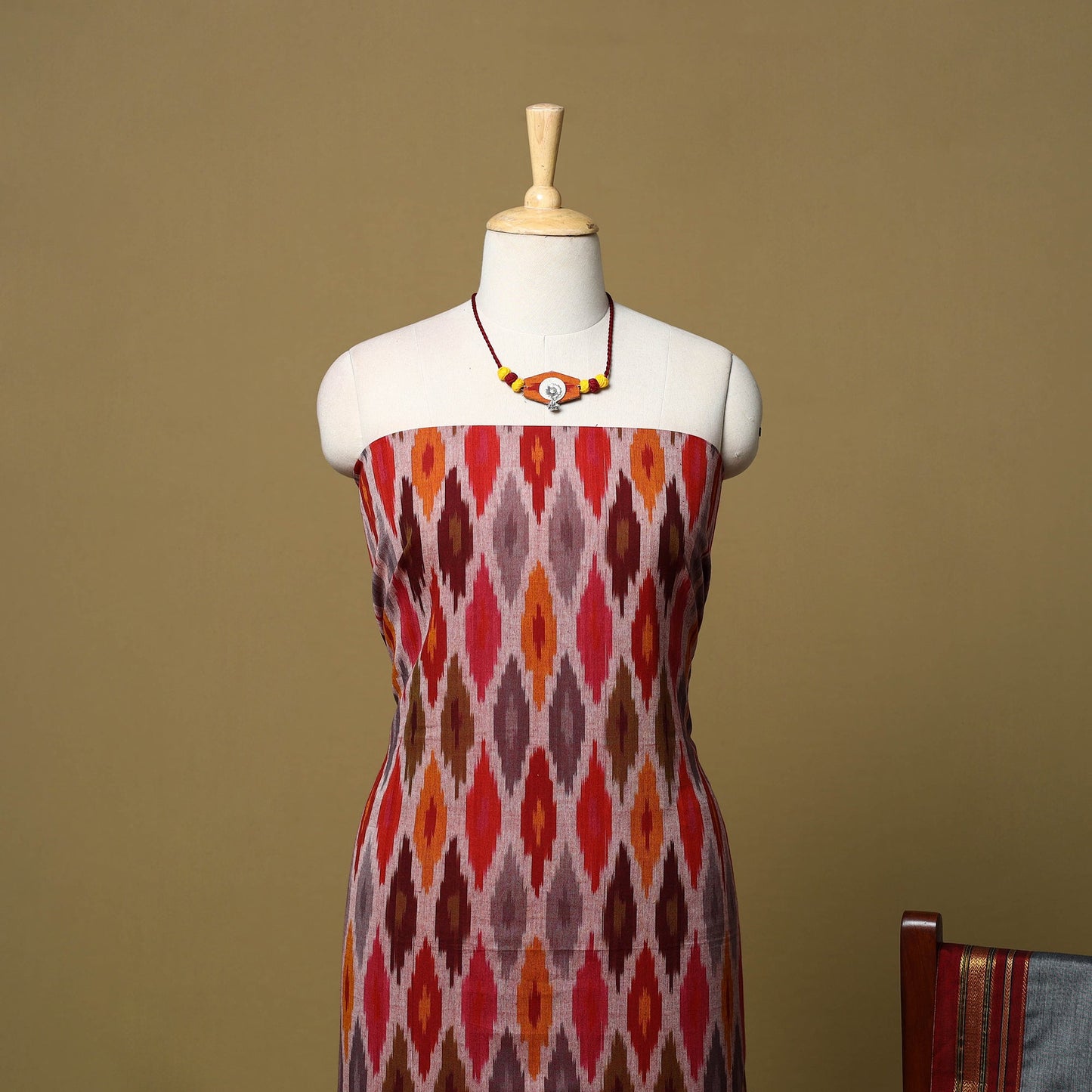 Pochampally ikat cotton 2pc unstitched dress material