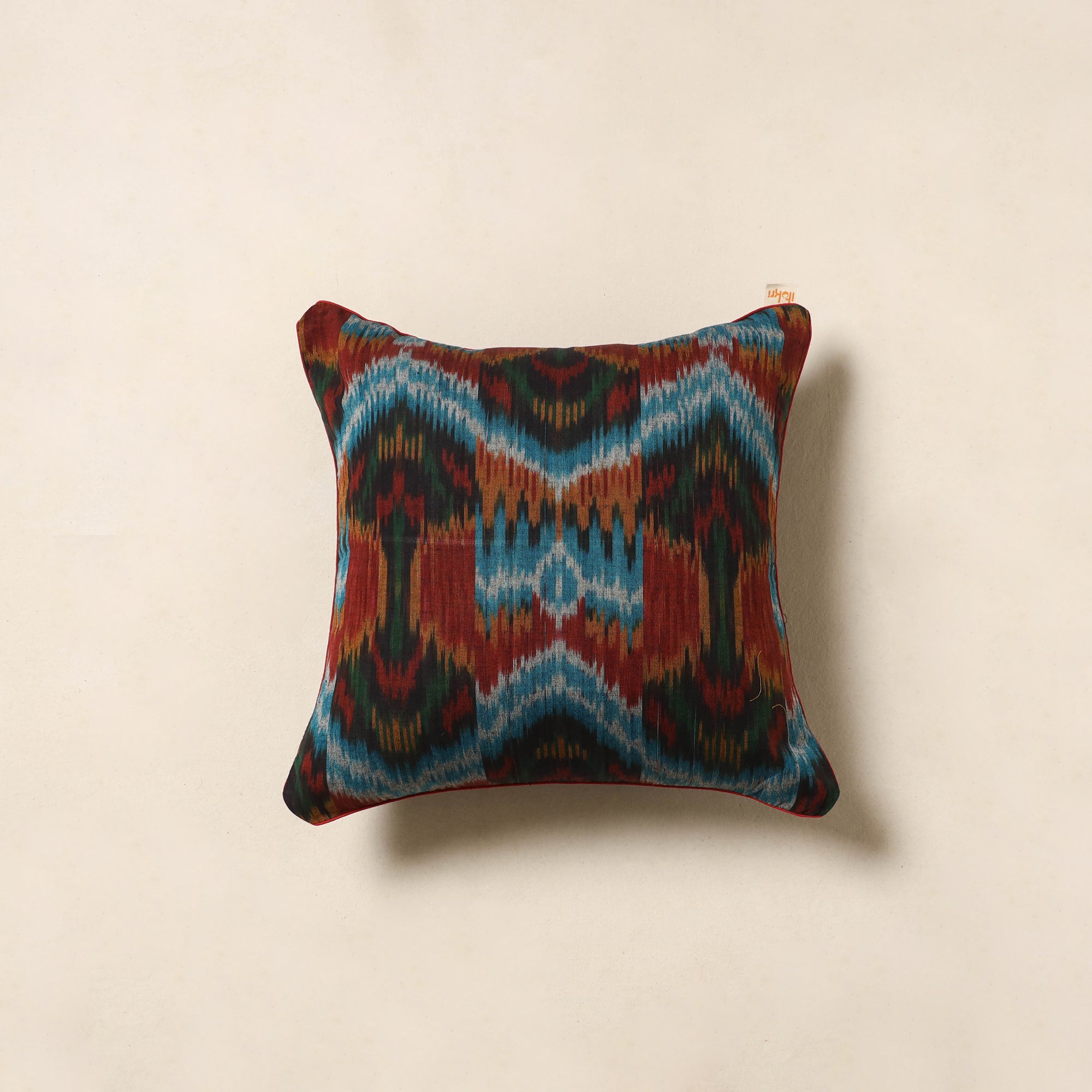 Multicolor - pochampally ikat cotton cushion cover 46