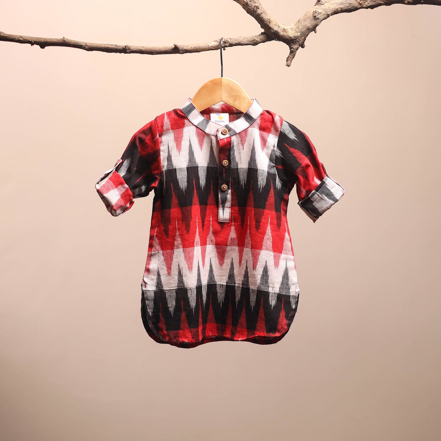 Multicolor - pochampally ikat cotton kids kurta (6-12