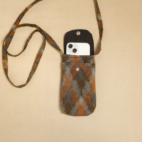 Multicolor Pochampally Ikat Cotton Sling Mobile Pouch