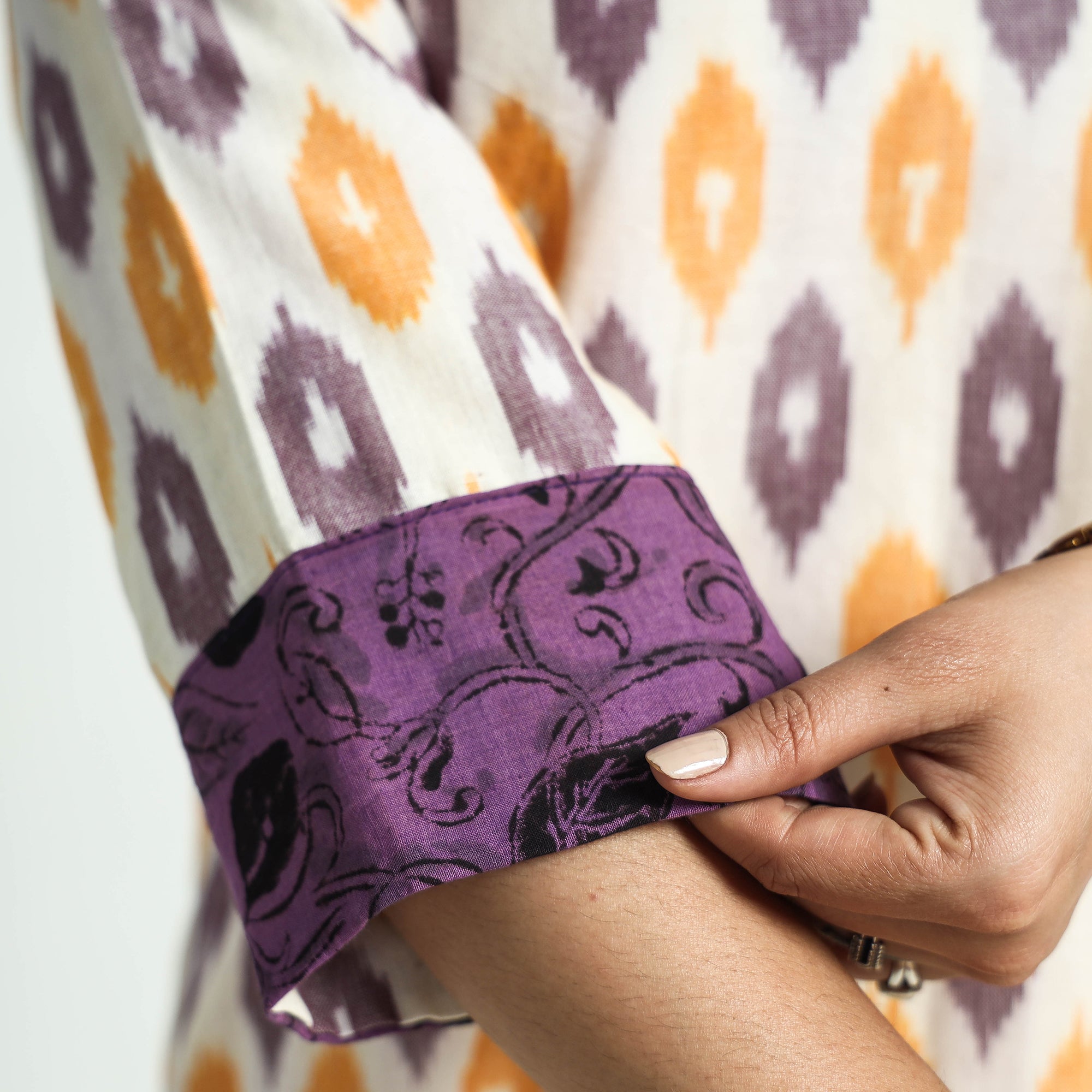 Multicolor Pochampally Ikat Cotton Straight Kurta 