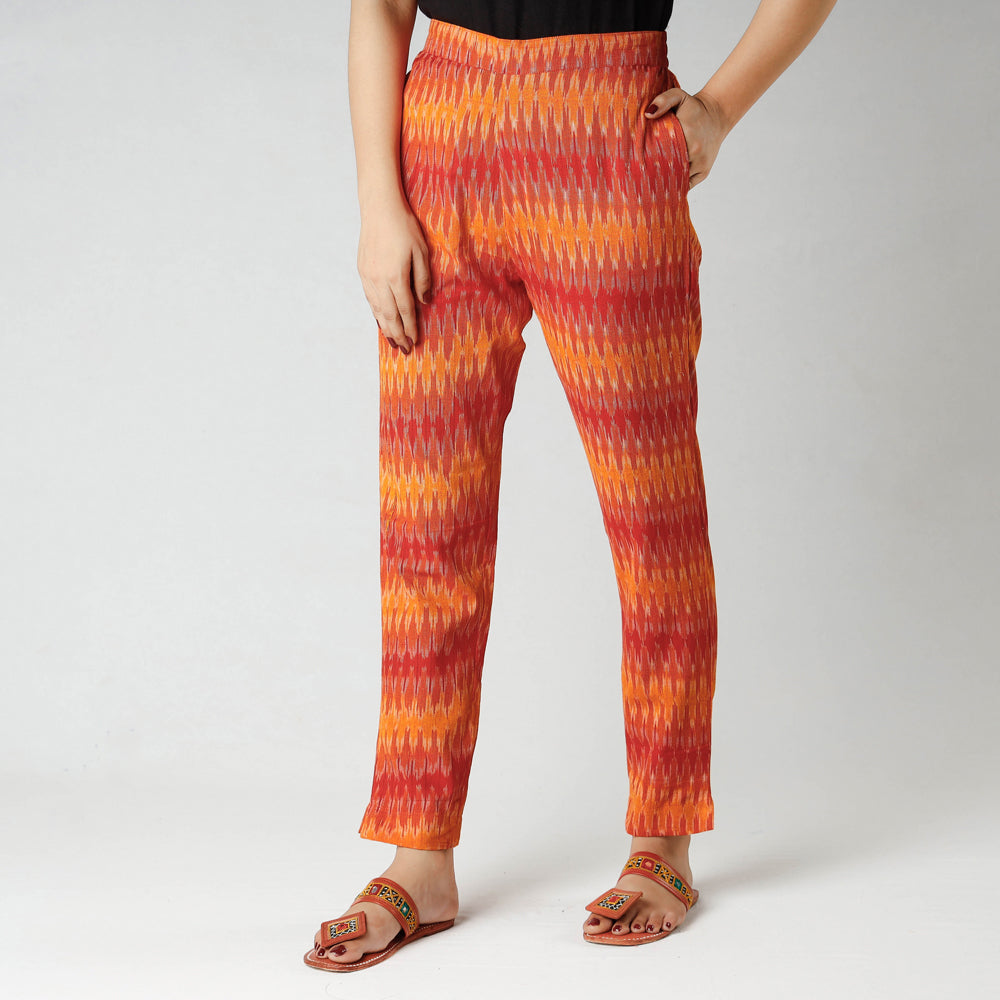 Multicolor - pochampally ikat cotton tapered casual pant