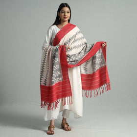 Multicolor - Pochampally Ikat Handloom Cotton Dupatta with Tassels 21